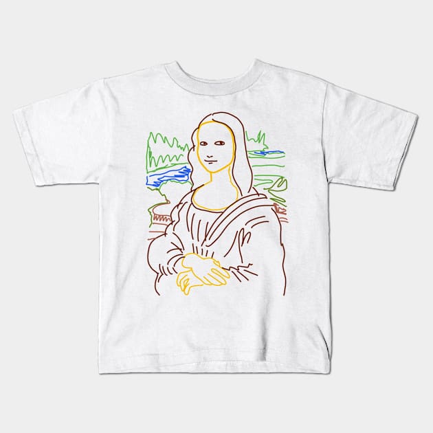 Simple Mona Lisa Kids T-Shirt by SM